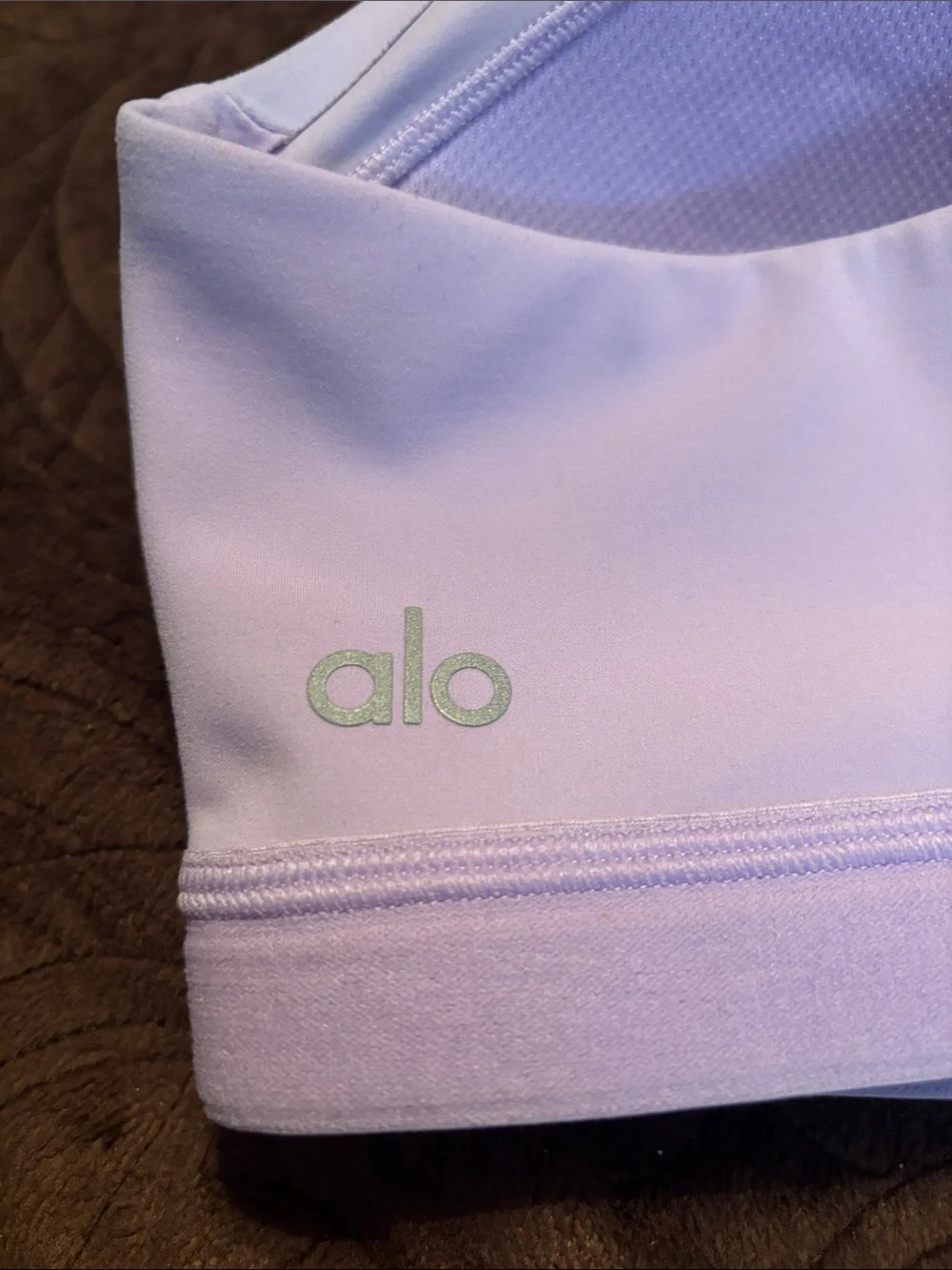 ALO Yoga Lavender Cross-Strap Light Support Sports Bra, 36C
